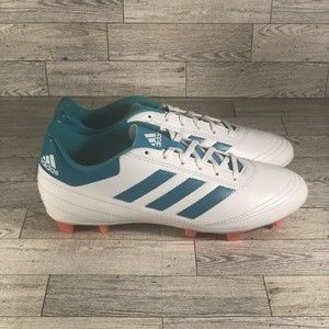 COPY - Adidas Women Goletto VI FG Soccer Cleats BY2774 White/Energy Blue/Coral …
